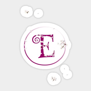 Monogram fairy flowers, letter E Sticker